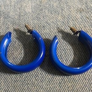 Blue Hoop Earrings